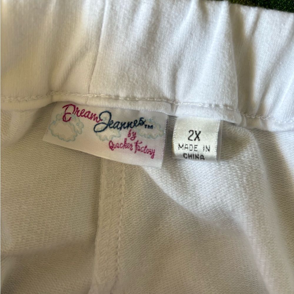 Quacker Factory Dream Jeannes White Embellished Pants Size 2X - Picture 2 of 16